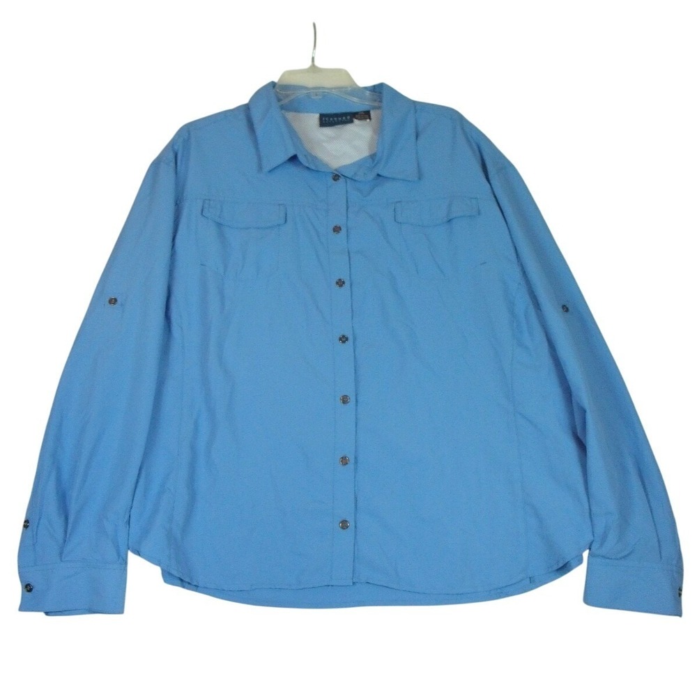 Iceburg Outerwear Shirt Men's 2XL Blue Button Up Mesh‎ Vented  Golf Fishing